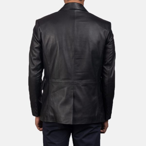 Daron Black Leather Blazer - Image 2