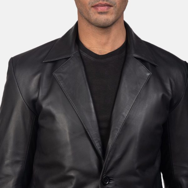 Daron Black Leather Blazer - Image 3