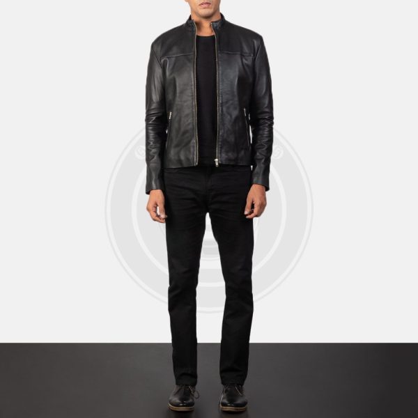 Adornica Black Leather Biker Jacket - Image 4