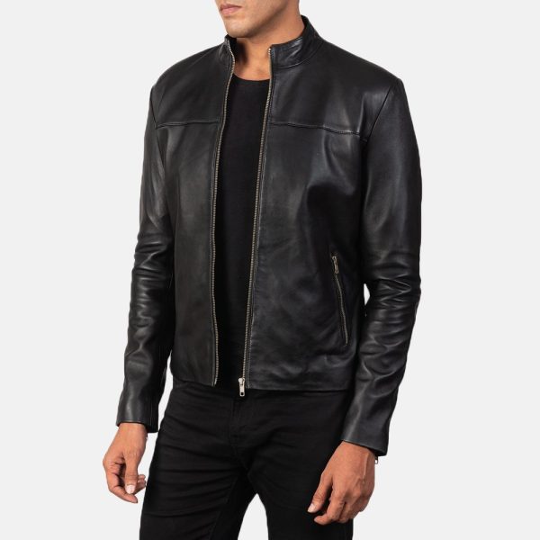 Adornica Black Leather Biker Jacket - Image 6