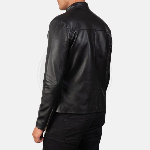 Adornica Black Leather Biker Jacket - Image 5