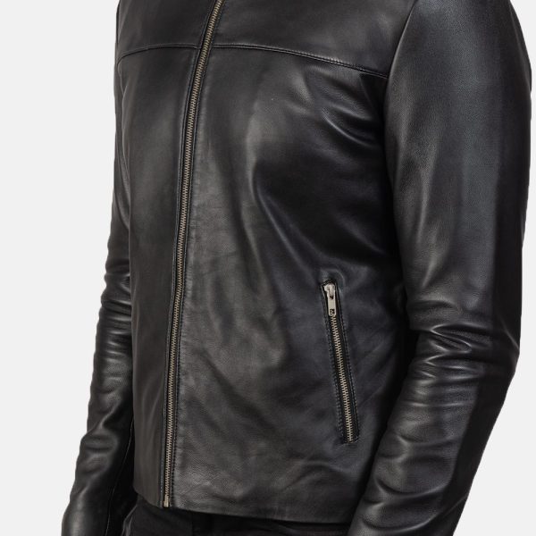 Adornica Black Leather Biker Jacket - Image 2