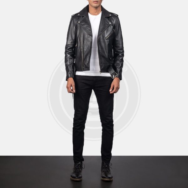 Allaric Alley Black Leather Biker Jacket - Image 3