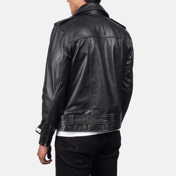 Allaric Alley Black Leather Biker Jacket - Image 5