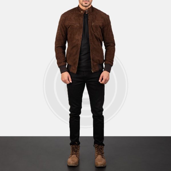 Sven Mocha Suede Bomber Jacket - Image 4