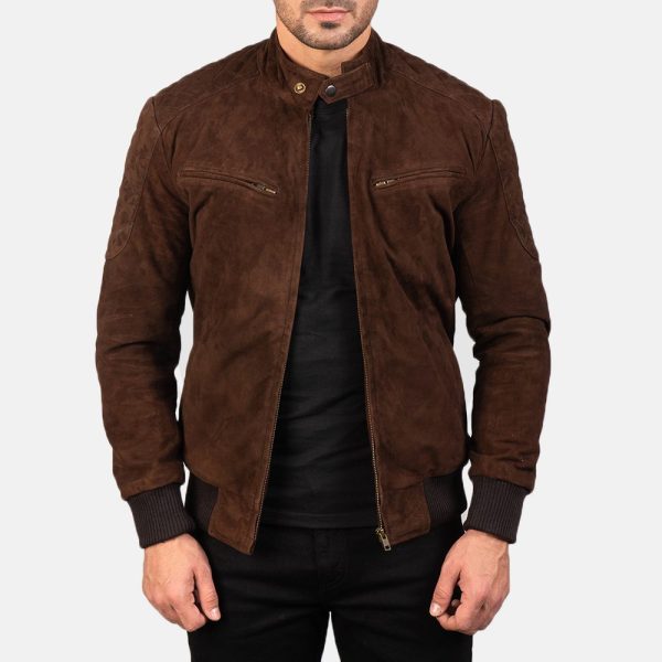 Sven Mocha Suede Bomber Jacket - Image 5