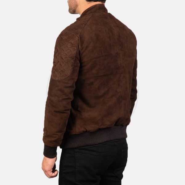 Sven Mocha Suede Bomber Jacket - Image 3