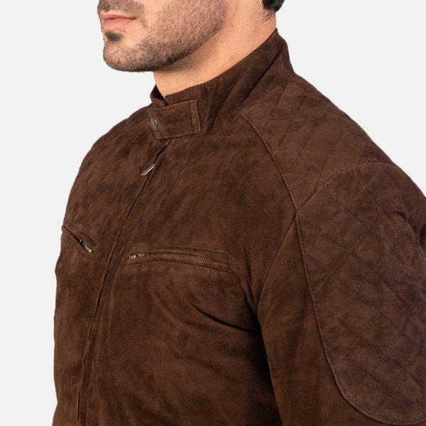 Sven Mocha Suede Bomber Jacket - Image 2